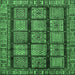 Square Abstract Emerald Green Modern Rug, abs618emgrn