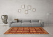 Machine Washable Abstract Orange Modern Area Rugs in a Living Room, wshabs618org