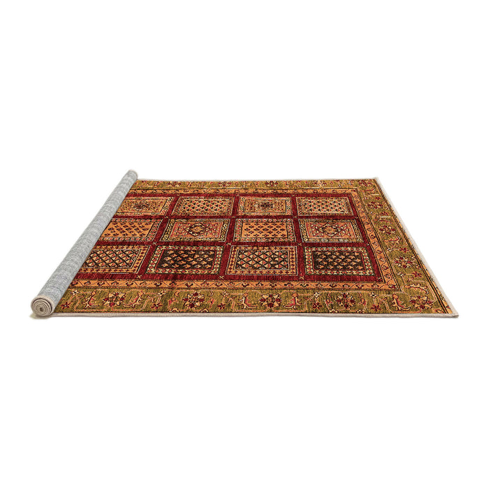 Sideview of Machine Washable Abstract Orange Modern Area Rugs, wshabs619org