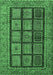 Machine Washable Abstract Emerald Green Modern Area Rugs, wshabs619emgrn