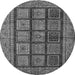 Round Abstract Gray Modern Rug, abs619gry