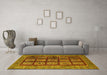 Machine Washable Abstract Yellow Modern Rug in a Living Room, wshabs619yw