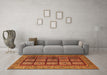 Machine Washable Abstract Orange Modern Area Rugs in a Living Room, wshabs619org