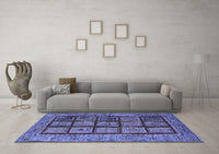 Machine Washable Abstract Blue Modern Rug, wshabs619blu