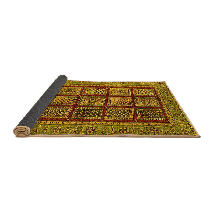 Sideview of Abstract Yellow Modern Rug, abs619yw