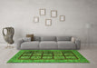 Machine Washable Abstract Green Modern Area Rugs in a Living Room,, wshabs619grn