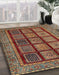 Abstract Saffron Red Modern Rug in Family Room, abs619