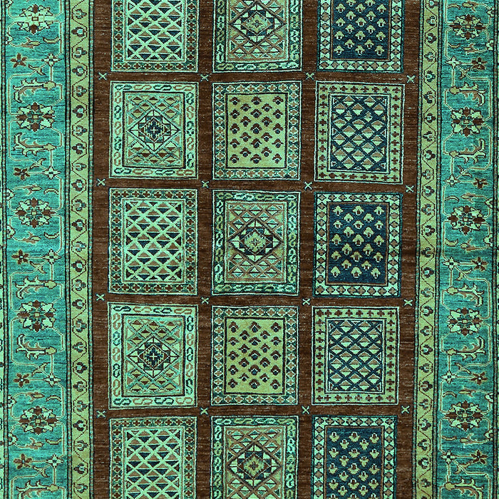 Machine Washable Abstract Turquoise Modern Area Rugs, wshabs619turq