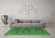 Machine Washable Abstract Emerald Green Modern Area Rugs in a Living Room,, wshabs619emgrn