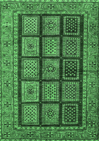 Abstract Emerald Green Modern Rug, abs619emgrn