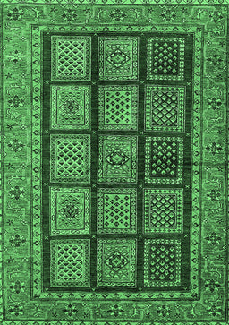 Abstract Emerald Green Modern Rug, abs619emgrn