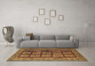 Machine Washable Abstract Brown Modern Rug in a Living Room,, wshabs619brn