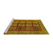 Sideview of Machine Washable Abstract Yellow Modern Rug, wshabs619yw