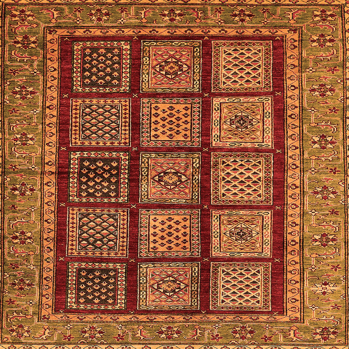 Square Machine Washable Abstract Orange Modern Area Rugs, wshabs619org