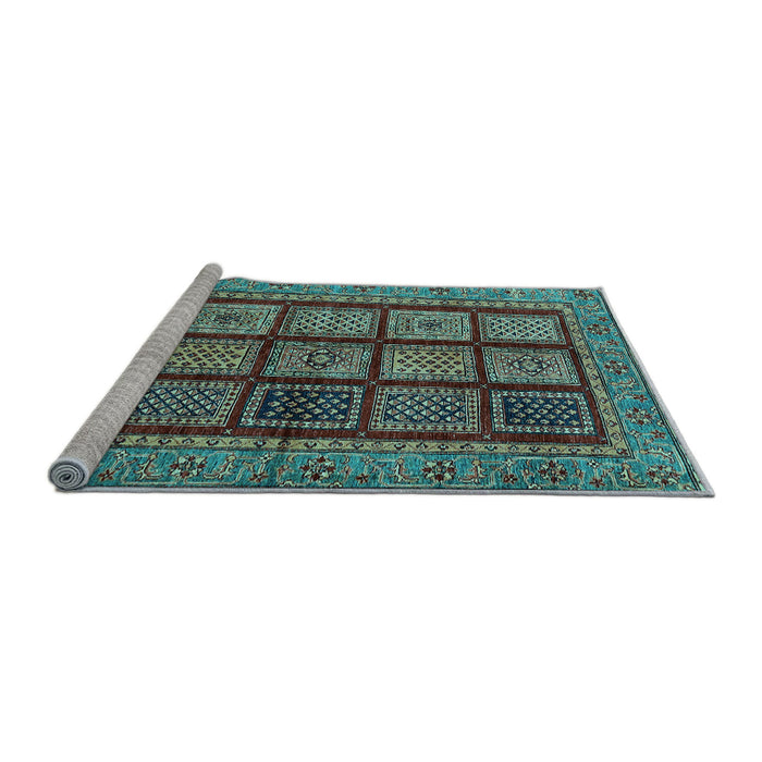 Sideview of Machine Washable Abstract Light Blue Modern Rug, wshabs619lblu