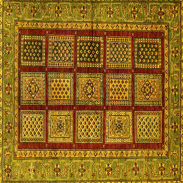 Square Machine Washable Abstract Yellow Modern Rug, wshabs619yw