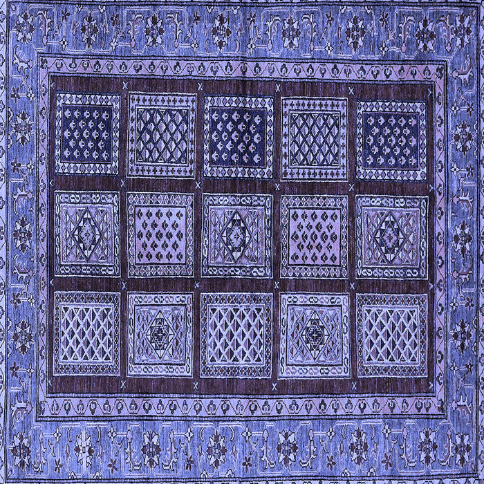 Square Abstract Blue Modern Rug, abs619blu
