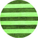 Round Machine Washable Abstract Green Modern Area Rugs, wshabs61grn