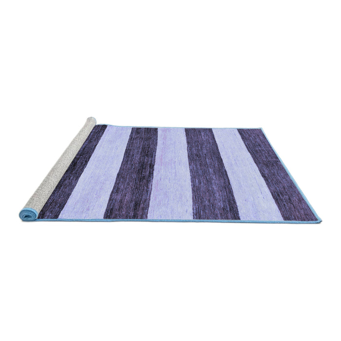 Sideview of Machine Washable Abstract Blue Modern Rug, wshabs61blu