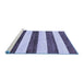 Sideview of Machine Washable Abstract Blue Modern Rug, wshabs61blu