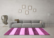 Machine Washable Abstract Purple Modern Area Rugs in a Living Room, wshabs61pur