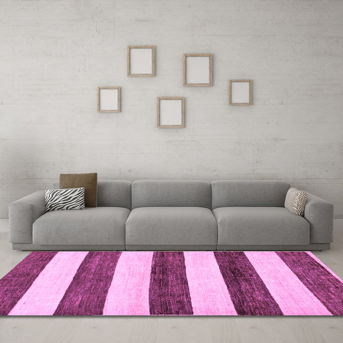 Machine Washable Abstract Purple Modern Area Rugs in a Living Room, wshabs61pur