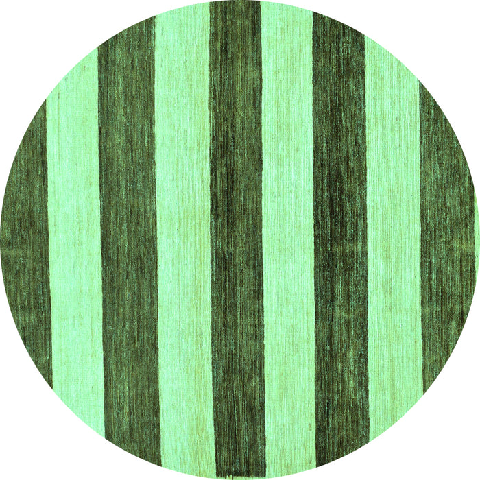 Round Abstract Turquoise Modern Rug, abs61turq