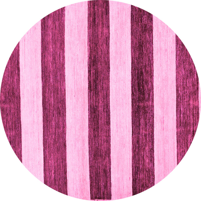 Round Abstract Pink Modern Rug, abs61pnk