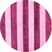 Round Abstract Pink Modern Rug, abs61pnk