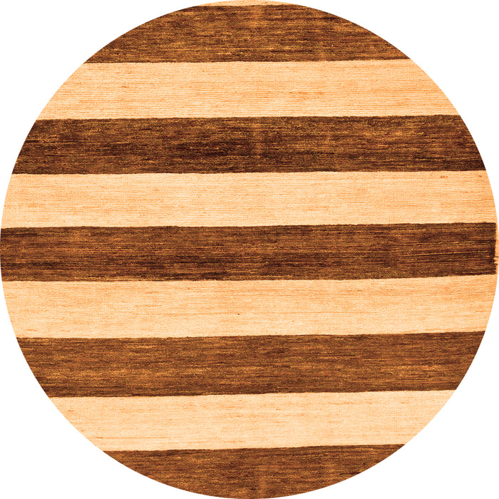 Round Machine Washable Abstract Orange Modern Area Rugs, wshabs61org