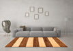 Machine Washable Abstract Orange Modern Area Rugs in a Living Room, wshabs61org