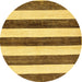 Round Abstract Saddle Brown Modern Rug, abs61