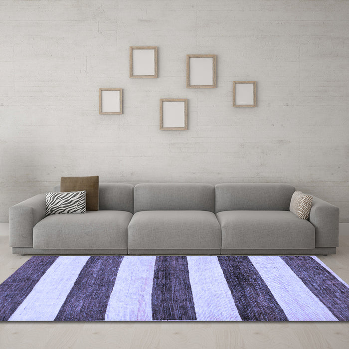Machine Washable Abstract Blue Modern Rug in a Living Room, wshabs61blu