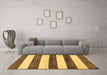 Machine Washable Abstract Brown Modern Rug in a Living Room,, wshabs61brn