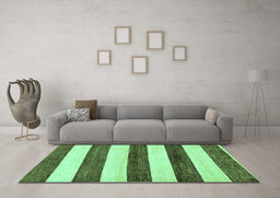 Machine Washable Abstract Turquoise Modern Area Rugs in a Living Room,, wshabs61turq