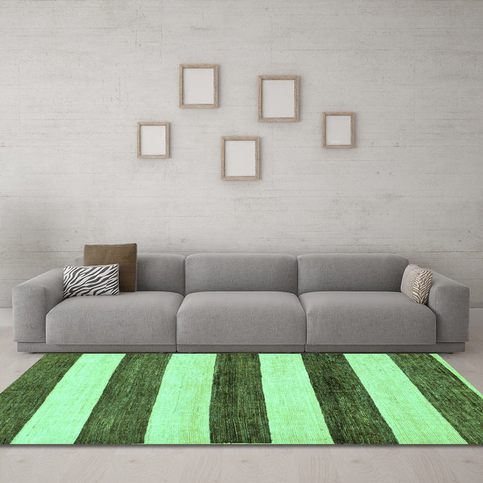 Machine Washable Abstract Turquoise Modern Area Rugs in a Living Room,, wshabs61turq