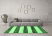 Machine Washable Abstract Emerald Green Modern Area Rugs in a Living Room,, wshabs61emgrn