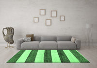 Machine Washable Abstract Emerald Green Modern Rug, wshabs61emgrn