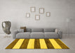 Machine Washable Abstract Yellow Modern Rug in a Living Room, wshabs61yw