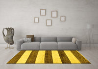 Machine Washable Abstract Yellow Modern Rug, wshabs61yw