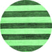 Round Abstract Emerald Green Modern Rug, abs61emgrn