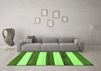 Machine Washable Abstract Green Modern Rug, wshabs61grn