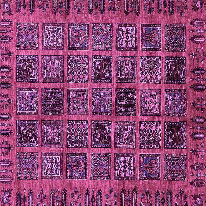 Square Machine Washable Abstract Purple Modern Area Rugs, wshabs620pur