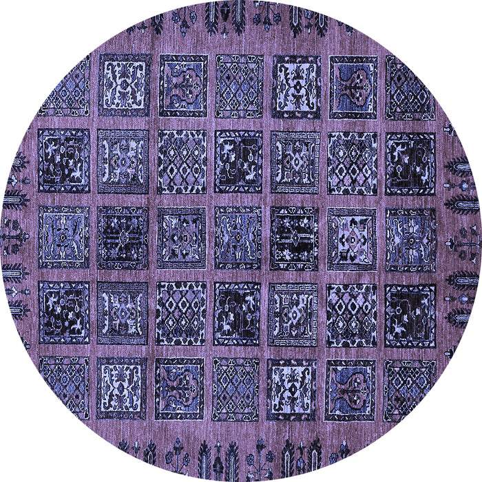 Round Abstract Blue Modern Rug, abs620blu