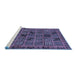 Sideview of Machine Washable Abstract Blue Modern Rug, wshabs620blu