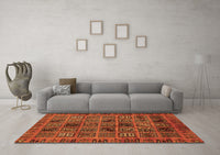 Machine Washable Abstract Orange Modern Rug, wshabs620org