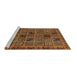 Sideview of Machine Washable Abstract Brown Modern Rug, wshabs620brn