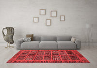 Machine Washable Abstract Red Modern Rug, wshabs620red