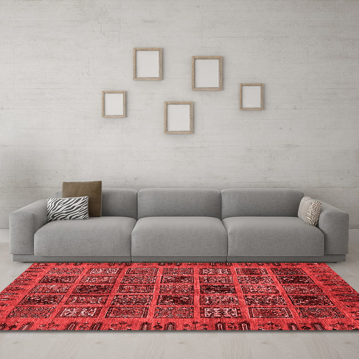 Modern Red Washable Rugs