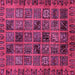 Square Machine Washable Abstract Pink Modern Rug, wshabs620pnk